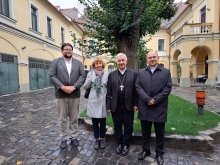 Temesváron: Paszternák Tamás, Gáborné Haáz Andrea, Pál József és Marton Zsolt
